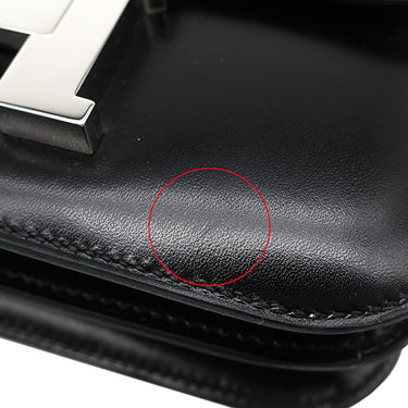 エルメス HERMES コンスタンス3 ミニ ミロワール ブラック ボックスカーフ ショルダーバッグ シルバー金具 2024年製