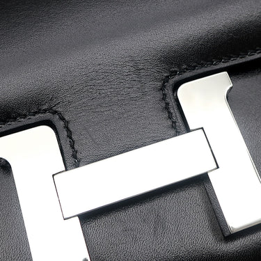 エルメス HERMES コンスタンス3 ミニ ミロワール ブラック ボックスカーフ ショルダーバッグ シルバー金具 2024年製