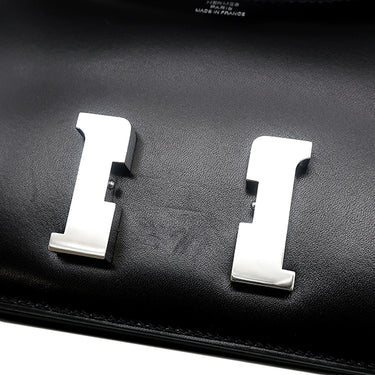 エルメス HERMES コンスタンス3 ミニ ミロワール ブラック ボックスカーフ ショルダーバッグ シルバー金具 2024年製