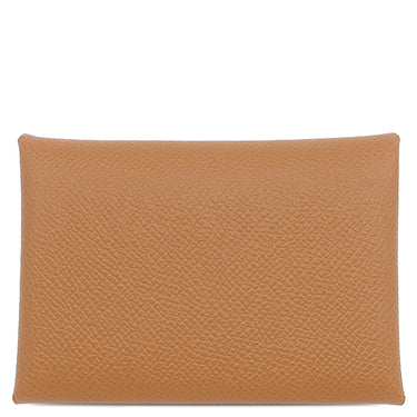 エルメス HERMES カルヴィ デュオ ゴールド ヴォーエプソン カードケース シルバー金具 新品 未使用 茶 フラグメントケース 2026年製