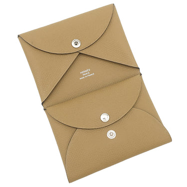 エルメス HERMES カルヴィ デュオ デュンヌ ヴォーエプソン カードケース シルバー金具 新品 未使用 フラグメントケース 2025年製