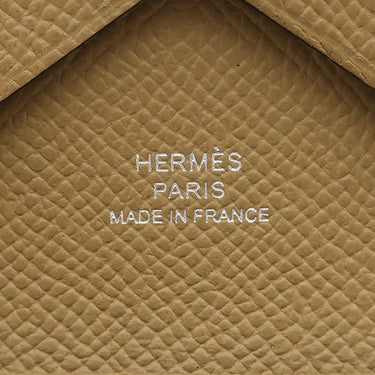 エルメス HERMES カルヴィ デュオ デュンヌ ヴォーエプソン カードケース シルバー金具 新品 未使用 フラグメントケース 2025年製