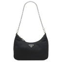 プラダ PRADA Re-Edition 2005 Re-Nylon バッグ 1BH204 ブラック ナイロン レザー 2WAYバッグ シルバー金具 黒 三角ロゴプレート