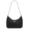 プラダ PRADA Re-Edition 2005 Re-Nylon バッグ 1BH204 ブラック ナイロン レザー 2WAYバッグ シルバー金具 黒 三角ロゴプレート