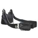 プラダ PRADA Re-Edition 2005 Re-Nylon バッグ 1BH204 ブラック ナイロン レザー 2WAYバッグ シルバー金具 黒 三角ロゴプレート