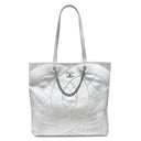 シャネル CHANEL クラブ モナコ チェーントート メタリックシルバー レザー トートバッグ シルバー金具 ココマーク 肩掛け