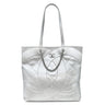 シャネル CHANEL クラブ モナコ チェーントート メタリックシルバー レザー トートバッグ シルバー金具 ココマーク 肩掛け