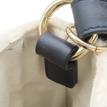 クロエ Chloe ボア ミニ トートバッグ C10323 オフホワイト×ネイビー ポリエステル コットン レザー 2WAYバッグ シルバー金具 ハンドバッグ ショルダー キッズ