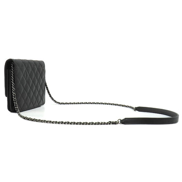 シャネル CHANEL マトラッセ 2.55 ブラック レザー チェーンウォレット ヴィンテージ金具 黒 チェーンショルダー