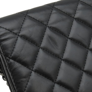 シャネル CHANEL マトラッセ 2.55 ブラック レザー チェーンウォレット ヴィンテージ金具 黒 チェーンショルダー