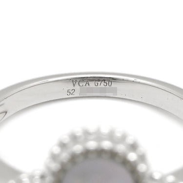 ヴァンクリーフアーペル Van Cleef & Arpels ヴィンテージ アルハンブラ VCARF48900 パールホワイト×ホワイトゴールド K18WG ダイヤモンド マザーオブパール #52(JP12) リング 指輪 シェル 1Pダイヤ 11.5号
