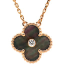 ヴァンクリーフアーペル Van Cleef & Arpels ヴィンテージ アルハンブラ VCARO5SX00 グレー×ローズゴールド K18PG ダイヤモンド グレーマザーオブパール ネックレス 18K PG ダイヤ シェル 2014年ホリデー