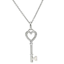 ティファニー Tiffany & Co ハートキー ホワイトゴールド×プラチナシルバー K18WG ダイヤモンド Pt950(チェーン) ネックレス T＆Co. 18K 18金 750 WG PTチェーン 鍵モチーフ