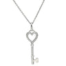 ティファニー Tiffany & Co ハートキー ホワイトゴールド×プラチナシルバー K18WG ダイヤモンド Pt950(チェーン) ネックレス T＆Co. 18K 18金 750 WG PTチェーン 鍵モチーフ