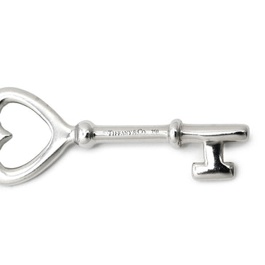 ティファニー Tiffany & Co ハートキー ホワイトゴールド×プラチナシルバー K18WG ダイヤモンド Pt950(チェーン) ネックレス T＆Co. 18K 18金 750 WG PTチェーン 鍵モチーフ