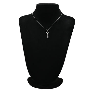 ティファニー Tiffany & Co ハートキー ホワイトゴールド×プラチナシルバー K18WG ダイヤモンド Pt950(チェーン) ネックレス T＆Co. 18K 18金 750 WG PTチェーン 鍵モチーフ
