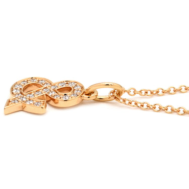 ティファニー Tiffany & Co アンパサンド パヴェダイヤモンド ローズゴールド K18PG ダイヤモンド ネックレス T&Co. Au750 18K ローズゴールド