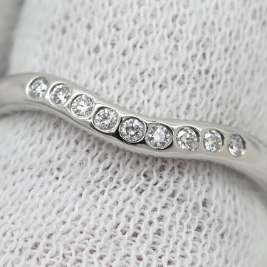 ティファニー Tiffany & Co カーブド バンド ダイヤモンド プラチナシルバー Pt950 ダイヤモンド リング 指輪 T＆Co. Pt950 プラチナ 9石 9粒 エルサペレッティ 8.5号