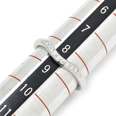 ティファニー Tiffany & Co カーブド バンド ダイヤモンド プラチナシルバー Pt950 ダイヤモンド リング 指輪 T＆Co. Pt950 プラチナ 9石 9粒 エルサペレッティ 8.5号