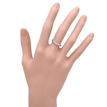 ティファニー Tiffany & Co カーブド バンド ダイヤモンド プラチナシルバー Pt950 ダイヤモンド リング 指輪 T＆Co. Pt950 プラチナ 9石 9粒 エルサペレッティ 8.5号