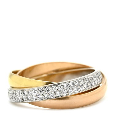 カルティエ Cartier トリニティ スモールモデル ホワイトゴールド×イエローゴールド×ピンクゴールド K18WG K18YG K18PG #49 リング 指輪 Au750 18K 3連 3重 3カラー 9.5号