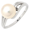 ミキモト MIKIMOTO パール ソリティア パールホワイト×ホワイトゴールド K14WG パール リング 指輪 真珠 1P 1粒 14K 14金 Au585 WG 10号