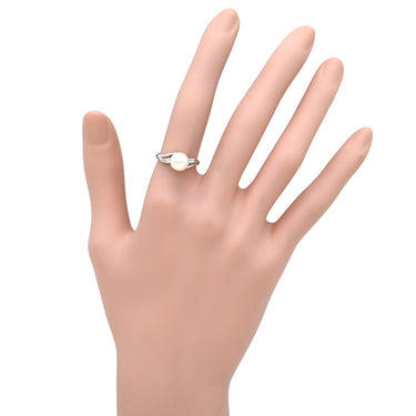 ミキモト MIKIMOTO パール ソリティア パールホワイト×ホワイトゴールド K14WG パール リング 指輪 真珠 1P 1粒 14K 14金 Au585 WG 10号