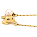 タサキ TASAKI リボンモチーフ ピンク×イエローゴールド K18YG パール ネックレス 750 K18YG 1P パール