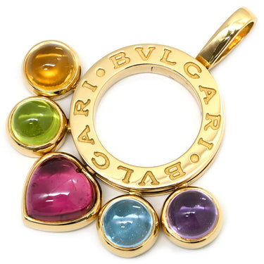 ブルガリ BVLGARI アレグラ マルチストーン イエローゴールド×マルチカラー K18YG ピンクトルマリン アメシスト シトリン ブルートパーズ ペリドット ペンダントトップ 750 18K YG ハート 5カラー