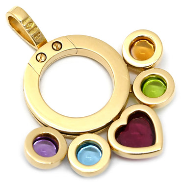 ブルガリ BVLGARI アレグラ マルチストーン イエローゴールド×マルチカラー K18YG ピンクトルマリン アメシスト シトリン ブルートパーズ ペリドット ペンダントトップ 750 18K YG ハート 5カラー
