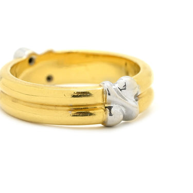 ティファニー Tiffany & Co シグネチャー ルビー サファイア ブルー×レッド×イエローゴールド×ホワイトゴールド K18YG K18WG ルビー サファイア リング 指輪 青 赤 T&Co. Au750 18K YG WG 10号