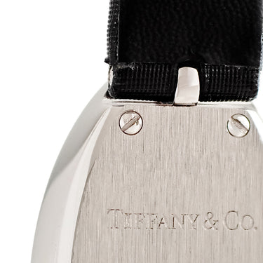腕時計 ティファニー Tiffany & Co カクテルウォッチ 22993062 クオーツ レディース K18WG無垢 純正ダイヤ ブラック ローマン オーバル