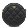 シャネル CHANEL マトラッセ チェーンショルダー ブラック ラムスキン ショルダーバッグ ゴールド金具 ラウンド サークル ミニバッグ 黒