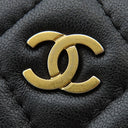 シャネル CHANEL マトラッセ チェーンショルダー ブラック ラムスキン ショルダーバッグ ゴールド金具 ラウンド サークル ミニバッグ 黒