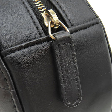 シャネル CHANEL マトラッセ チェーンショルダー ブラック ラムスキン ショルダーバッグ ゴールド金具 ラウンド サークル ミニバッグ 黒