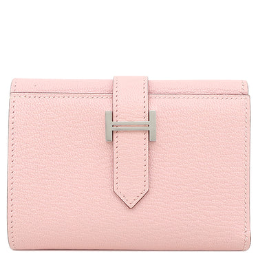 エルメス HERMES ベアン コンビネ ローズサクラ シェーブル 三つ折り財布 シルバー金具 2025年製