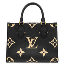 ルイヴィトン LOUIS VUITTON オンザゴー PM M45659 ブラック×ベージュ モノグラムアンプラント ハンドバッグ ゴールド金具