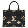 ルイヴィトン LOUIS VUITTON オンザゴー PM M45659 ブラック×ベージュ モノグラムアンプラント ハンドバッグ ゴールド金具