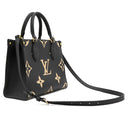 ルイヴィトン LOUIS VUITTON オンザゴー PM M45659 ブラック×ベージュ モノグラムアンプラント ハンドバッグ ゴールド金具