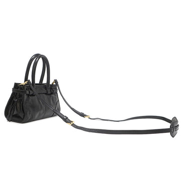 プラダ PRADA ボニー ミニ ハンドバッグ 1BA486 ブラック レザー 2WAYバッグ ゴールド金具 黒 三角ロゴ ショルダー
