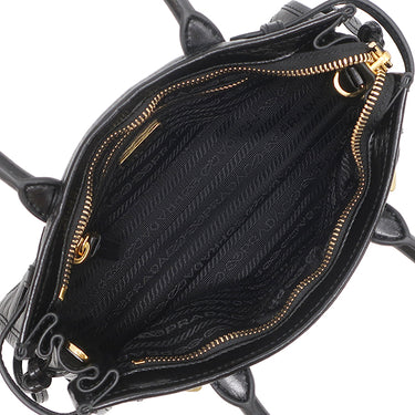 プラダ PRADA ボニー ミニ ハンドバッグ 1BA486 ブラック レザー 2WAYバッグ ゴールド金具 黒 三角ロゴ ショルダー