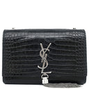サンローラン SAINT LAURENT ケイト タッセル チェーンショルダー ブラック レザー ショルダーバッグ シルバー金具 モノグラム カサンドラ 黒 型押し