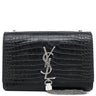 サンローラン SAINT LAURENT ケイト タッセル チェーンショルダー ブラック レザー ショルダーバッグ シルバー金具 モノグラム カサンドラ 黒 型押し
