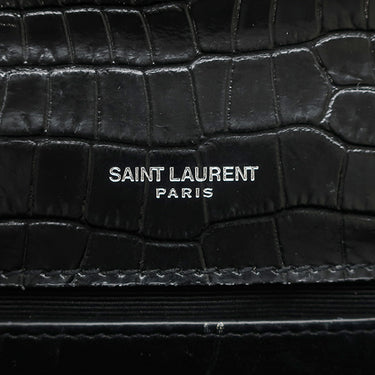 サンローラン SAINT LAURENT ケイト タッセル チェーンショルダー ブラック レザー ショルダーバッグ シルバー金具 モノグラム カサンドラ 黒 型押し
