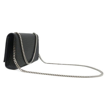 サンローラン SAINT LAURENT ケイト タッセル チェーンショルダー ブラック レザー ショルダーバッグ シルバー金具 モノグラム カサンドラ 黒 型押し