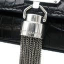 サンローラン SAINT LAURENT ケイト タッセル チェーンショルダー ブラック レザー ショルダーバッグ シルバー金具 モノグラム カサンドラ 黒 型押し