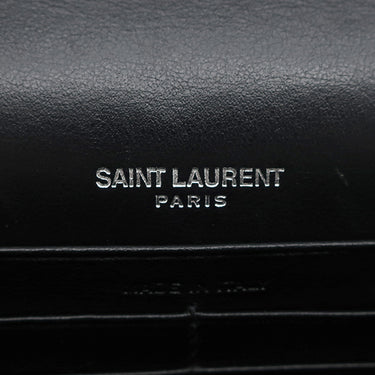 サンローラン SAINT LAURENT ケイト タッセル チェーンウォレット ブラック レザー 2WAYバッグ シルバー金具 ショルダー モノグラム カサンドラ 黒 型押し