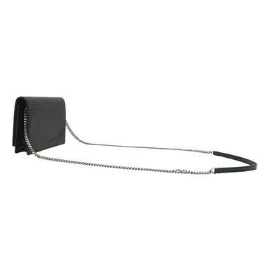 サンローラン SAINT LAURENT ケイト タッセル チェーンウォレット ブラック レザー 2WAYバッグ シルバー金具 ショルダー モノグラム カサンドラ 黒 型押し