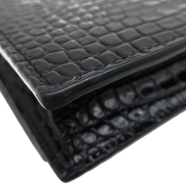 サンローラン SAINT LAURENT ケイト タッセル チェーンウォレット ブラック レザー 2WAYバッグ シルバー金具 ショルダー モノグラム カサンドラ 黒 型押し