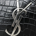 サンローラン SAINT LAURENT ケイト タッセル チェーンウォレット ブラック レザー 2WAYバッグ シルバー金具 ショルダー モノグラム カサンドラ 黒 型押し